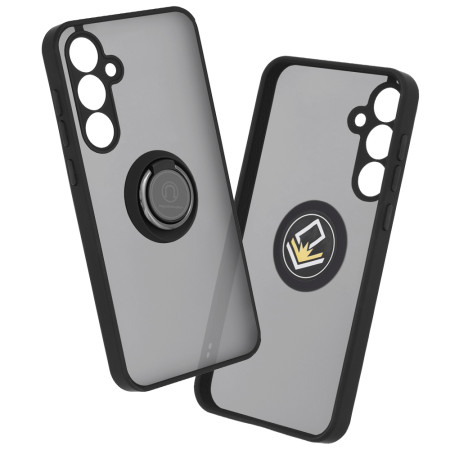 Husa telefon compatibila Samsung Galaxy A55, Glinth Magnet Auto si Inel Rotativ, Negru