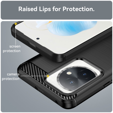 Husa Carbon compatibila Honor 100, Tech Protect AntiSoc, Negru
