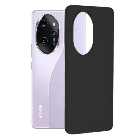 Husa de telefon compatibila Honor 100 Pro, Antiamprenta, Interior Microfibra, Camera Extra Pro, Black
