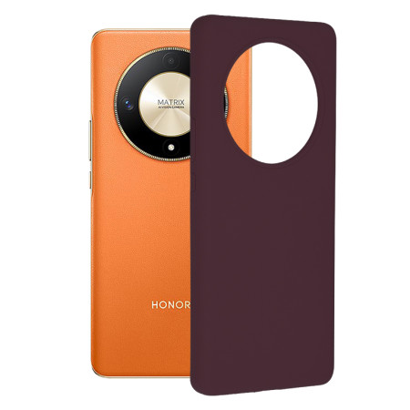 Husa de telefon compatibila Honor Magic 6 Lite, Antiamprenta, Interior Microfibra, Camera Extra Pro, Plum Violet