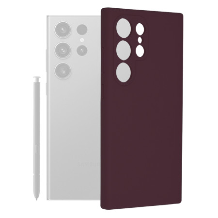 Husa de telefon compatibila Samsung Galaxy S24 Ultra, Antiamprenta, Interior Microfibra, Camera Extra Pro, Plum Violet