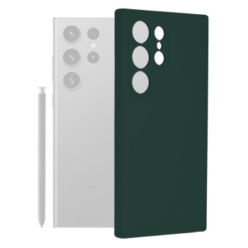 Husa de telefon compatibila Samsung Galaxy S24 Ultra, Antiamprenta, Interior Microfibra, Camera Extra Pro, Dark Green