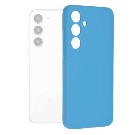 Husa de telefon compatibila Samsung Galaxy S24 Plus, Antiamprenta, Interior Microfibra, Camera Extra Pro, Denim Blue