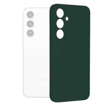 Husa de telefon compatibila Samsung Galaxy S24 Plus, Antiamprenta, Interior Microfibra, Camera Extra Pro, Dark Green