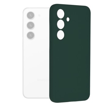 Husa de telefon compatibila Samsung Galaxy S24, Antiamprenta, Interior Microfibra, Camera Extra Pro, Dark Green