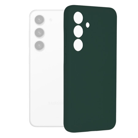 Husa de telefon compatibila Samsung Galaxy S24, Antiamprenta, Interior Microfibra, Camera Extra Pro, Dark Green