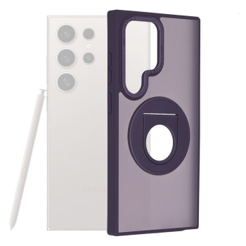 Husa MagSafe compatibila Samsung Galaxy S24 Ultra, Atasare Magnetica, Ghost Holder, Matte Purple