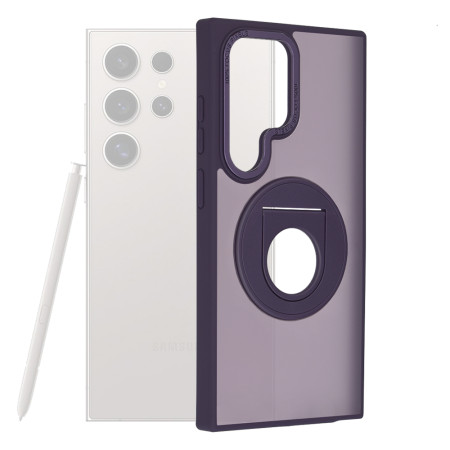 Husa MagSafe compatibila Samsung Galaxy S24 Ultra, Atasare Magnetica, Ghost Holder, Matte Purple