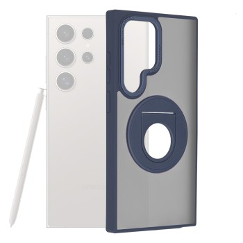 Husa MagSafe compatibila Samsung Galaxy S24 Ultra, Atasare Magnetica, Ghost Holder, Matte Blue