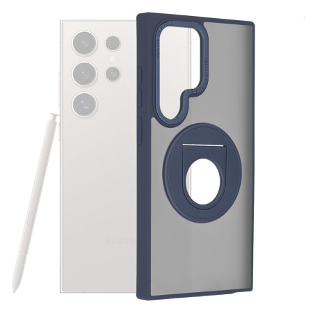 Husa MagSafe compatibila Samsung Galaxy S24 Ultra, Atasare Magnetica, Ghost Holder, Matte Blue