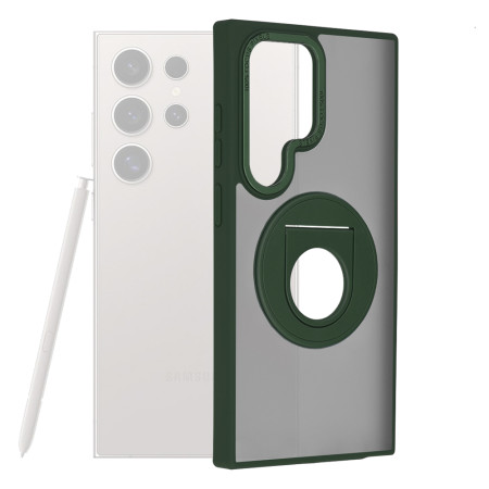 Husa MagSafe compatibila Samsung Galaxy S24 Ultra, Atasare Magnetica, Ghost Holder, Matte Green