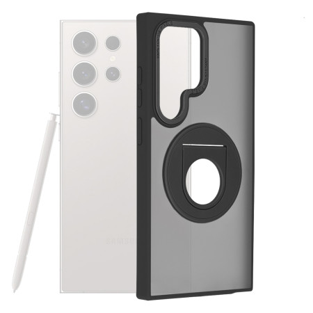 Husa MagSafe compatibila Samsung Galaxy S24 Ultra, Atasare Magnetica, Ghost Holder, Matte Black