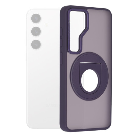 Husa MagSafe compatibila Samsung Galaxy S24 Plus, Atasare Magnetica, Ghost Holder, Matte Purple