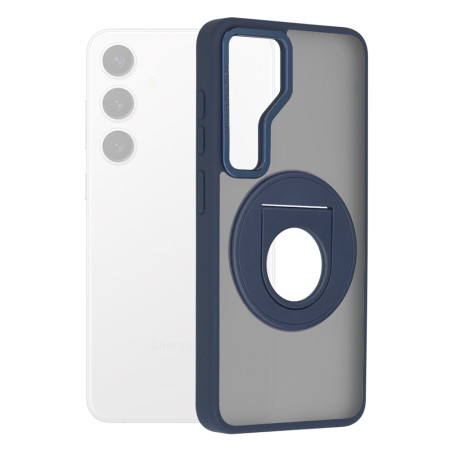 Husa MagSafe compatibila Samsung Galaxy S24 Plus, Atasare Magnetica, Ghost Holder, Matte Blue