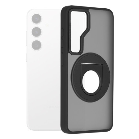Husa MagSafe compatibila Samsung Galaxy S24 Plus, Atasare Magnetica, Ghost Holder, Matte Black