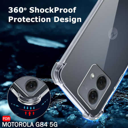 Husa Antisoc compatibila Motorola Moto G84, PRO AirBag, Clear