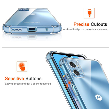 Husa Antisoc compatibila Motorola Moto E22 / Moto E22i, PRO AirBag, Clear