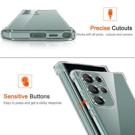 Husa Antisoc compatibila Samsung Galaxy S22 Ultra, PRO AirBag, Clear