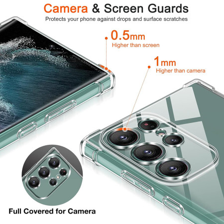 Husa Antisoc compatibila Samsung Galaxy S23 Ultra, PRO AirBag, Clear