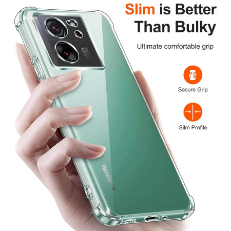 Husa Antisoc compatibila Xiaomi 13T / 13T Pro, PRO AirBag, Clear