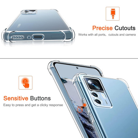 Husa Antisoc compatibila Xiaomi 12T / 12T Pro, PRO AirBag, Clear