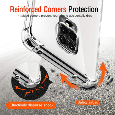 Husa Antisoc compatibila Xiaomi Redmi Note 9S / Note 9 Pro / Note 9 Pro Max, PRO AirBag, Clear