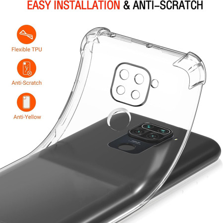 Husa Antisoc compatibila Xiaomi Redmi Note 9 / Redmi 10X 4G, PRO AirBag, Clear