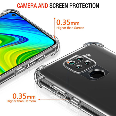 Husa Antisoc compatibila Xiaomi Redmi Note 9 / Redmi 10X 4G, PRO AirBag, Clear