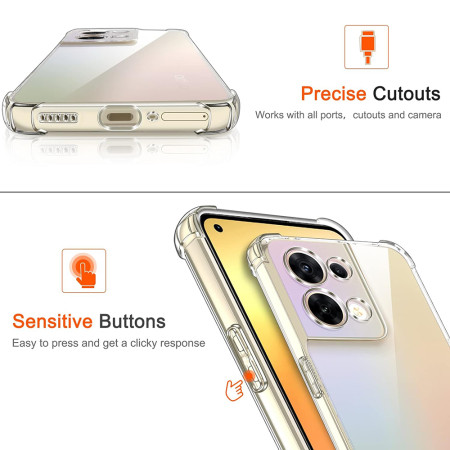Husa Antisoc compatibila Oppo Reno 8, PRO AirBag, Clear