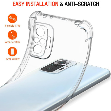 Husa Antisoc compatibila Xiaomi Redmi Note 10 Pro / Note 10 Pro Max, PRO AirBag, Clear
