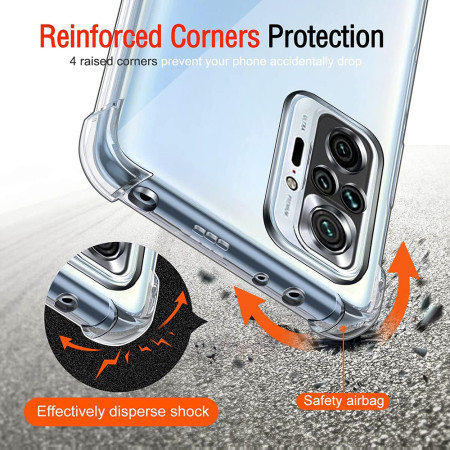 Husa Antisoc compatibila Xiaomi Redmi Note 10 Pro / Note 10 Pro Max, PRO AirBag, Clear
