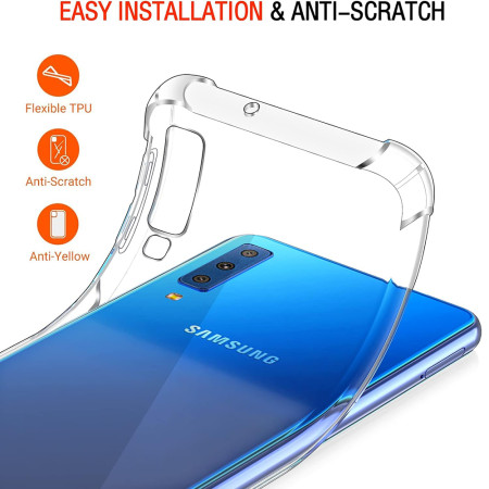 Husa Antisoc compatibila Samsung Galaxy A7 2018, PRO AirBag, Clear