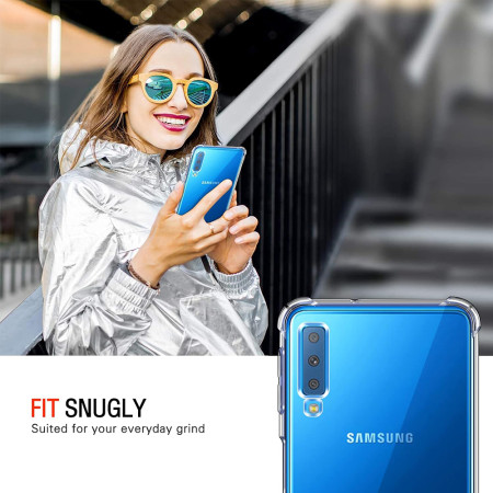 Husa Antisoc compatibila Samsung Galaxy A7 2018, PRO AirBag, Clear
