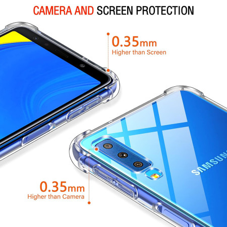 Husa Antisoc compatibila Samsung Galaxy A7 2018, PRO AirBag, Clear