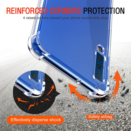 Husa Antisoc compatibila Samsung Galaxy A7 2018, PRO AirBag, Clear
