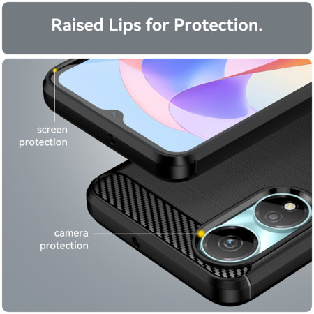 Husa Carbon compatibila Honor X7b, Tech AntiSoc, Negru