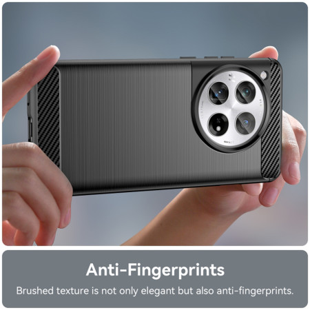 Husa Carbon compatibila OnePlus 12, Tech AntiSoc, Negru