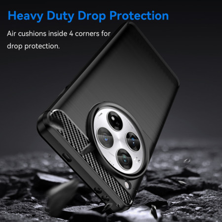 Husa Carbon compatibila OnePlus 12, Tech AntiSoc, Negru