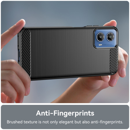 Husa Carbon compatibila Motorola Moto G34, Tech AntiSoc, Negru