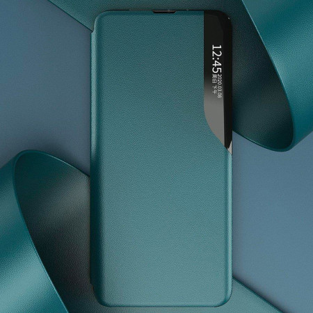 Husa Tip Carte compatibila Xiaomi Redmi Note 13 5G, Stand View, Dark Green
