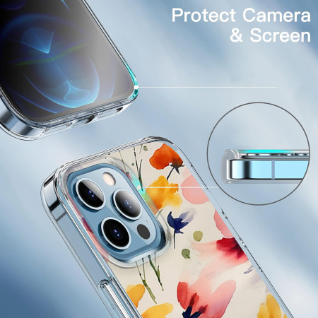 Husa personalizata pentru Apple iPhone 14 Pro, MagSafe Atasare Magnetica, Antisoc, Model Floral 2