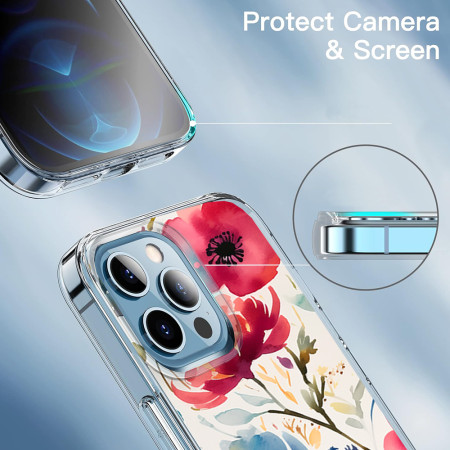 Husa personalizata pentru Apple iPhone 13, MagSafe Atasare Magnetica, Antisoc, Model Floral 3
