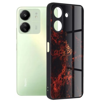 Husa telefon compatibila Xiaomi Redmi 13C, Tech Glass, Red Nebula