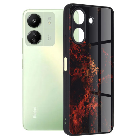 Husa telefon compatibila Xiaomi Redmi 13C, Tech Glass, Red Nebula