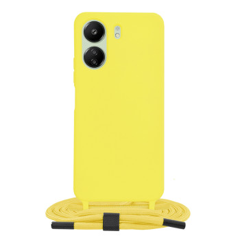 Husa cu Snur compatibila Xiaomi Redmi 13C, Prindere la gat Reglabila, Crossbody, Yellow