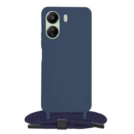 Husa cu Snur compatibila Xiaomi Redmi 13C, Prindere la gat Reglabila, Crossbody, Blue
