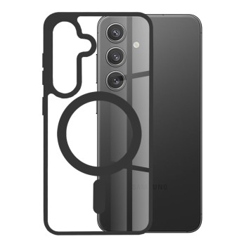 Husa MagSafe compatibila Samsung Galaxy S24, Atasare Magnetica, Clear Case, Black
