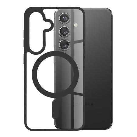 Husa MagSafe compatibila Samsung Galaxy S24, Atasare Magnetica, Clear Case, Black