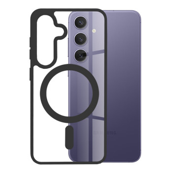 Husa MagSafe compatibila Samsung Galaxy S24 Plus, Atasare Magnetica, Clear Case, Black