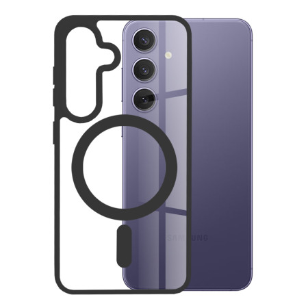 Husa MagSafe compatibila Samsung Galaxy S24 Plus, Atasare Magnetica, Clear Case, Black